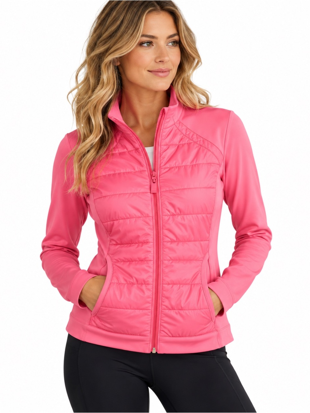 Southern Tide Josette Pink Quilted Jacket Women M Golf Athletic